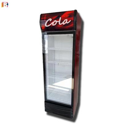 China Single-temperature Display Refrigerator Straight Glass Door Beverage Fridge Cold Display Fridge for sale