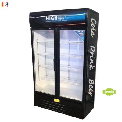 China Single-temperature Commercial Fridge Supermarket Show Upright Counter Display Glass Door Fridge for sale