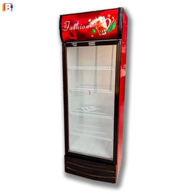 China Commercial Single-Temperature Deli Upright Beverage Display Cooler Clear Glass Door Refrigerator for sale