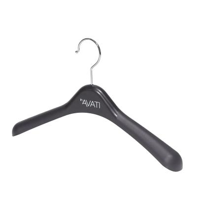 China YT Kids Clothes Hangers Kids and Wholesale Cheap and Durable Black Plastic Baby Clothes Hangers With Logo for sale