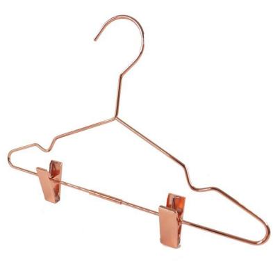 China Beautiful Durable Shiny Pink Gold Baby Metal Hanger for sale