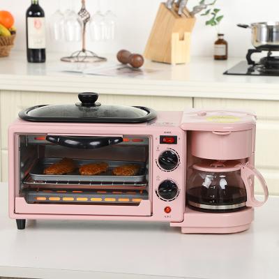 China Household Household Breakfast Maker 3 in 1 Toaster Oven Boiling Pot Frying Pan Breakfast Makers Machine for sale