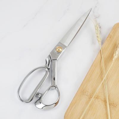 China 10 Inch Ribbon Leather Scissors Universal Cut Stocked Stainless Steel Work Scissors Professional Sewing for sale