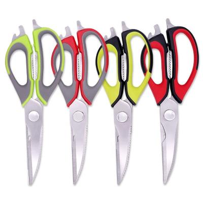 China Universal Cut Stocked Various Colors Scissors Heavy Duty Kitchen Cooler Universal Scissors With Magnetic Cover for sale