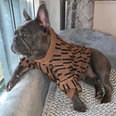 China Luxury Designer Dog Clothes Viable Dog Sweater For French Bulldog Medium Warm Schnauzer Dogs Clothes Pet Woolen Costume CH3015 for sale