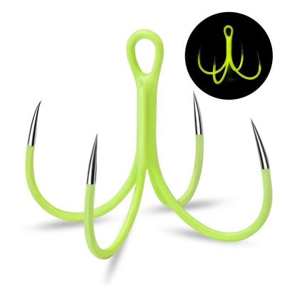 China Fishing Luminous Sea Fishing Anchors 10PCS/box Four Hooks Claw Fork Squid Fishhook Seawater for sale