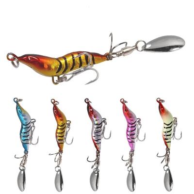 China Outdoor Activities Fishing ZURI-BERL Long Stream Submerged Claw Hook Full Metal Shrimp Attack VIB Spinning Sea Fishing Freshwater Bait for sale