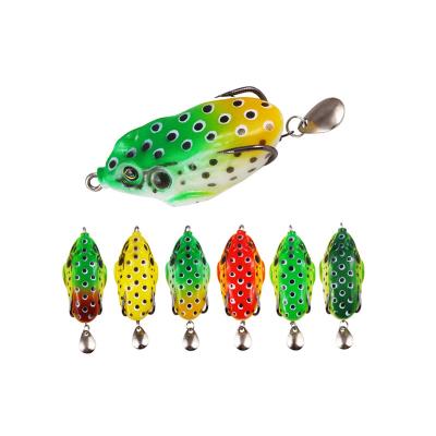 China Outdoor Activities Fishing ZURI-BERL 1 Pcs 80mm13G Soft Frog Lure Tube Bait With Hooks Topwater Artificial 3D Frog Eyes Double Hook Sequins Fishing for sale