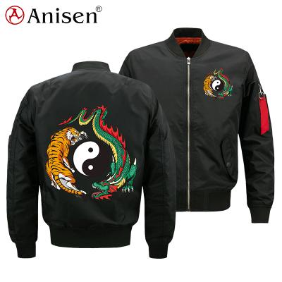 China 2021 Chinese Style Breathable Jacket Custom Logo Waterproof Nylon Bomber Jacket Men for sale