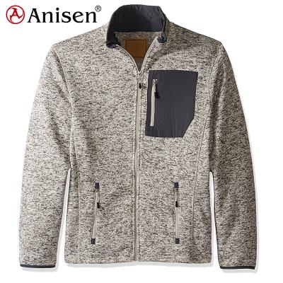 China Breathable Hiking Mens Sweater Shear Mens Full Zipper Jacket ,Wholesale Custom Winter Fleece Jacket for sale