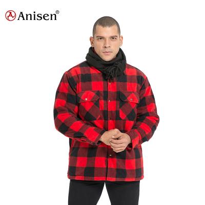 China Custom Printed Mens Plaids Buffalo Fleece Winter Jacket Anorak Check Jackets Breathable Coats for sale