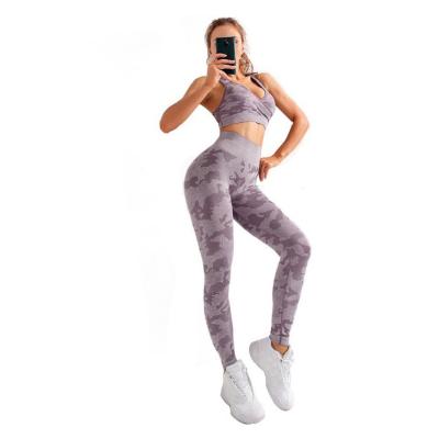 China 2021 Lady Women Camo Compression Soft Breathable Ladies Carpis Leggings Activewear Yoga Sets for sale