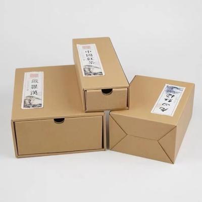 China Wholesale Disposable Factory Low Price Cardboard Boxes For Tea Food Storage Packaging Corrugated Cardboard Pull Out Box for sale