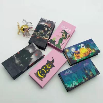 China Luxury Custom Private Label Design Packaging Box Paper New Lashes Magnetic Halloween Color Eyelash Packaging Box for sale