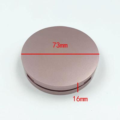 China Thick Widely Used Empty Eyelash Packaging Box Rose Gold Acrylic Round Flip Mirror Eyelash Box for sale