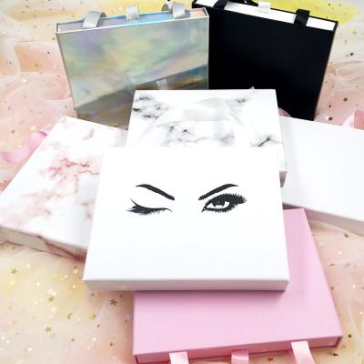 China Custom Paper Eyelashes Paper Box Light Eyelash Packaging Boxes Set With Tweezers Eyeliner for sale