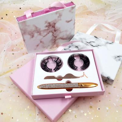 China Paper Luxury Private Label Packaging Empty Eyelash Custom Lashes Packaging Box Set With Tweezers Eyeliner for sale