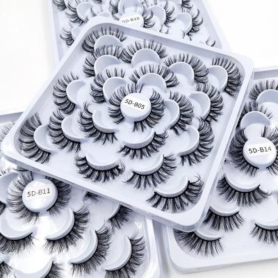 China Plastic Wholesale Natural Silk Eyelash Customized Lotus Shape Boxes 10 Pairs Package Tray Set for sale