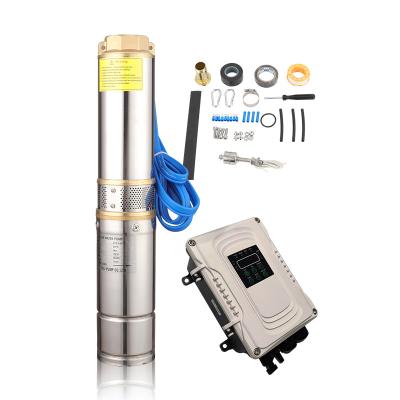 China Irrigation and Agriculture 4 Inch Stainless Steel Impeller Commercial Brushless Large Capacity 750W Submersible Solar Water Pump for sale