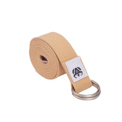 China Artbell Eco-Friendly Double Layer With Metal D Ring Yoga Exercise Organic Cotton Stretch Strap for sale