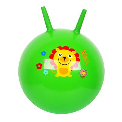 China Sale Round Cheap Kids Safety Cartoon Printed Jumping Ball With Handle for sale