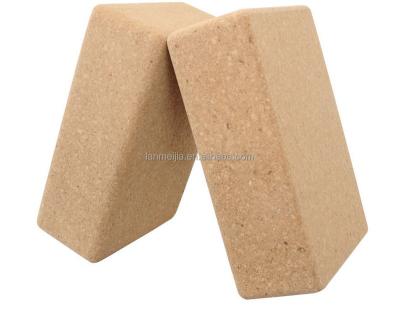 China Custom Exercise Cork Yoga Block High Density Eco-Friendly Natural Sustainable Wood Cork Wholesale Custom Yoga Block 3*6*9 for sale