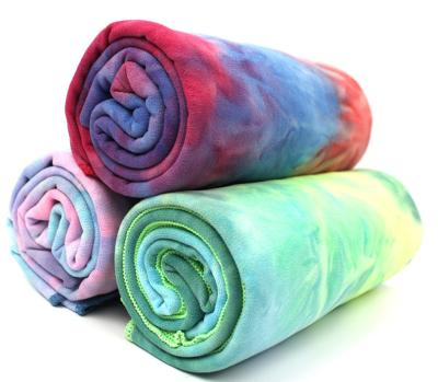 China Popular Gym Hypoallergenic Outdoor Sport Microfiber Tie Dye Yoga Towel Mat Towel for sale