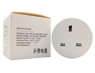 China Mini Electrical 13A 220V Wifi Power Wireless Remote Control Home Smart Socket WIFI UK Wall Socket Wifi Smart Plug for sale