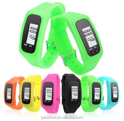 China Day/Date Fashion Step Walking Distance Digital Running Calorie Counter LED Bracelet Pedometer Watches for sale