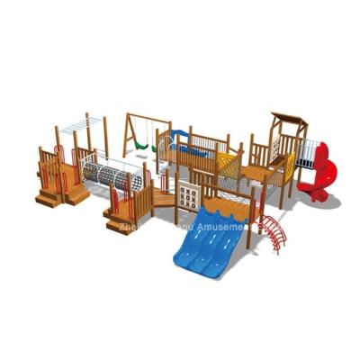 China The NEW new type multifunctional wooden playground children play system, wooden outdoor playground, wooden outdoor development for sale