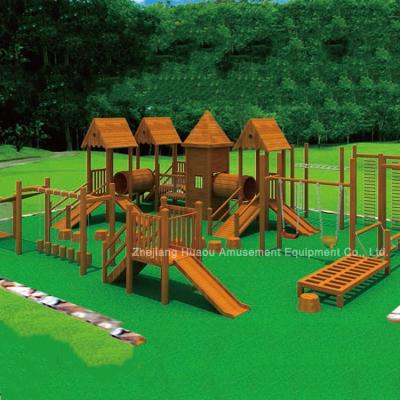 China Developmental New Outdoor Wooden Playground Design Kids Play System Wooden Playground for sale