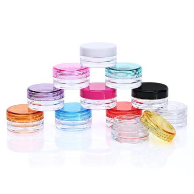 China Mini Cosmetic Cream Jar 3g Plastic Material Small Cosmetic Jars for sale