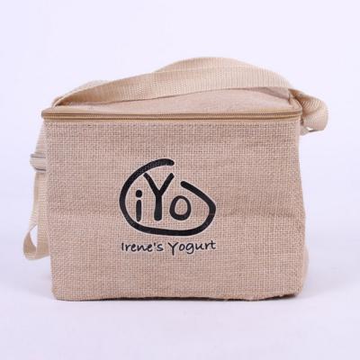 China Customized Logo CHEAP Promotional Thermal Jute Lunch Cooler And Packaging Thermal Bag for sale