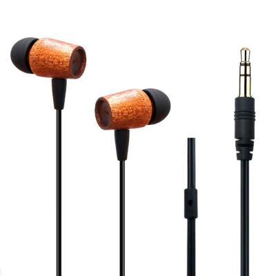 China High Quality Hot-selling In-Ear Free Sample Earbuds Wired Noise Canceling Earphone Stereo In Ear Wood Headphones for sale