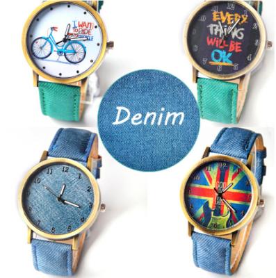 China 2019 Best Seller Denim Canvas Strap Non-specific Colorful Leisure Quartz Watch for sale