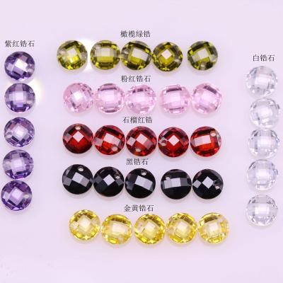 China High Quality Cheap Bulk Sides Stone Europe Purple Green Yellow Double Pink Red Black White Yellow Zircon Crystal With Hole for sale