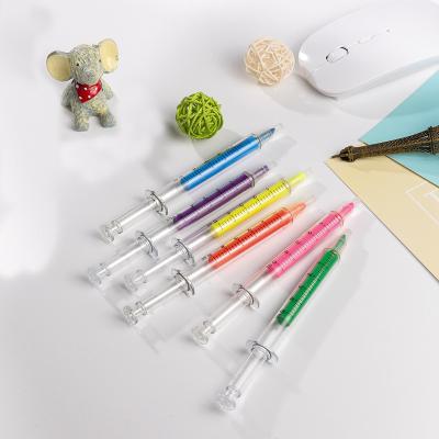 China Promotional Gift Nurse Pen Syringe Fluorescent Color Clear Pen for sale