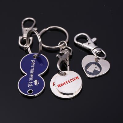 China British Custom Shopping Garment Supermarket Souvenir Gifts Trolley Coin Key Chain for sale