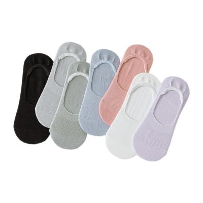 China QUICK DRY no show bangs women 7 pairs cotton different summer color slightly non slip low cut boat sock for sale