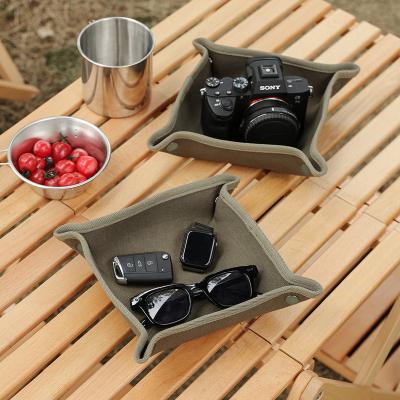 China Outdoor Camping Head Organizer Collapsible Canvas Tray Wallet Coin PY-1 for sale