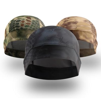 China Outdoor Protection Cooling Camouflage Running Wicking Sweat Coating Beanie Cycling Hat for sale