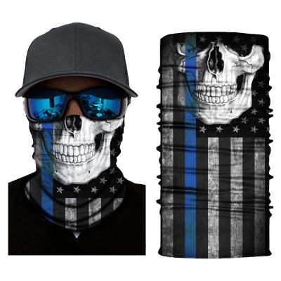 China Custom Multifunctional Wholesale Polyester Microfiber Face Cover Cooling Sun Protection Neck Cuff Solid Black Tube Seamless Bandana for sale