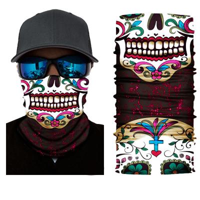 China Custom Facemask Skull Tube Scarf Headwear Multifunctional Bandana Head Seamless Tube Bandana for sale