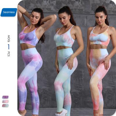 China 2 Pcs Yoga Set Women Fitness Wear Sport Breathable Seamless Gym Suits Wear Running Clothes for sale