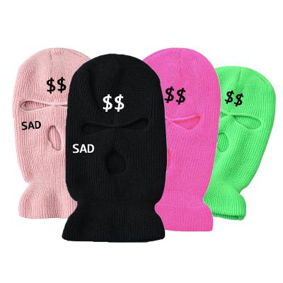 China Wholesale Men's JOINT Three Holes Balaclava Hat Acrylic Knitted Beanie Hat for sale