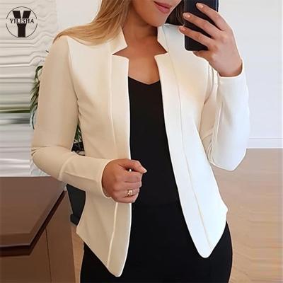 China Wholesale Custom Women's Anti-wrinkle Yilisha Spring Slim Ladies 2022 Female Female Open Stitch OL Coated Women Slim White Blazers for sale