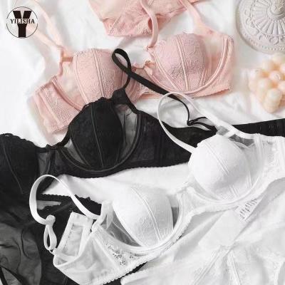 China Transparent Soft Steel Ring Push Up Bra Sets New YLSA2233 lace lingerie ladies cotton French QUICK DRY slim sexy underwear for sale