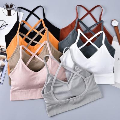 China Breathable Cross Underwear Beauty Strap Women Sexy Lift Up Back Yoga Fitness Sports Bra Gym Sports Bra Top Breathable Quick Dry Bras for sale