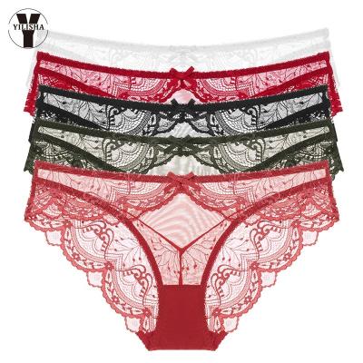 China YLSA2280 Antibacterial Ultra-thin Low-waist Women's Lace Girls Sexy Briefs Breathable Panties for sale