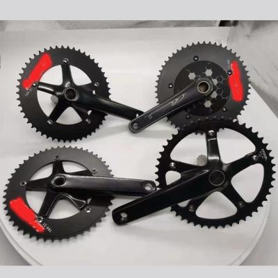 China Mountain Bikes Alumniun Alloy Crankset Fixed Gear Crank BCD144 ChainringTrack Bike Bicycle Single Sprocket Include BB Accessories for sale